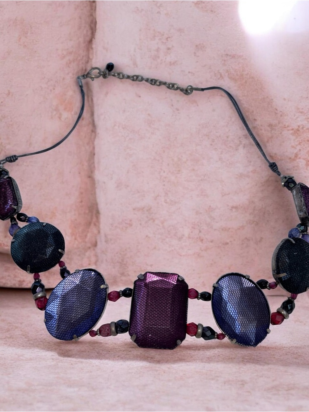 Handcrafted Purple & Blue Statement Necklace - Women Jewelry